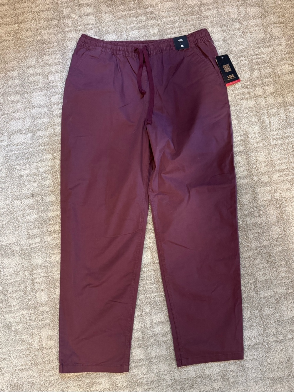 Vans Drawstring Pants Size M NWT- Maroon